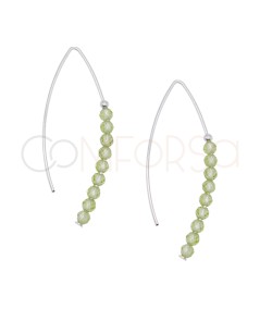 Peridot stones thread earrings 13 x 40 mm