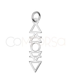 Colgante vertical símbolo de aire 6 x 24 mm Plata 925