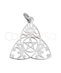 Sterling Silver 925 triquetra with pentagram 18 mm