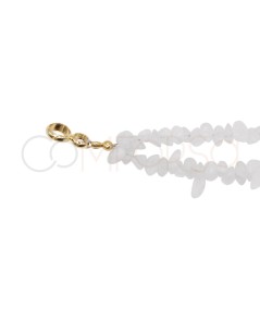 Moonstone double bracelet with golden bolt clasp 21 cm