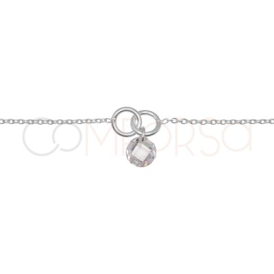 Collar doble aro circonita Crystal 40 + 6 cm Plata 925