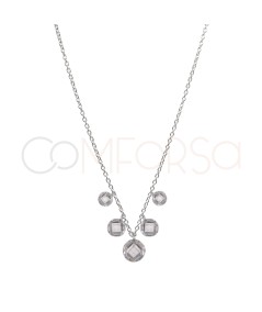 Collar circonitas flotantes Crystal 40 + 6 cm Plata 925