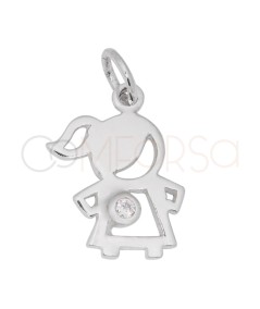 Colgante niña con circonita de plata 925