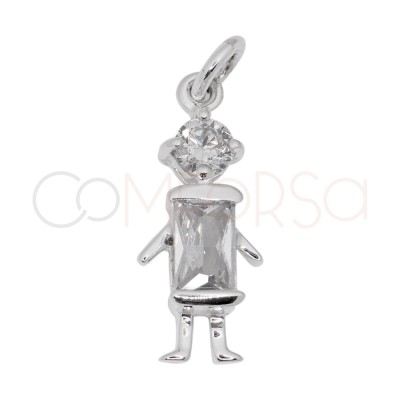 Gold-plated Sterling Silver 925 Boy zirconia pendant 6 x 15 mm