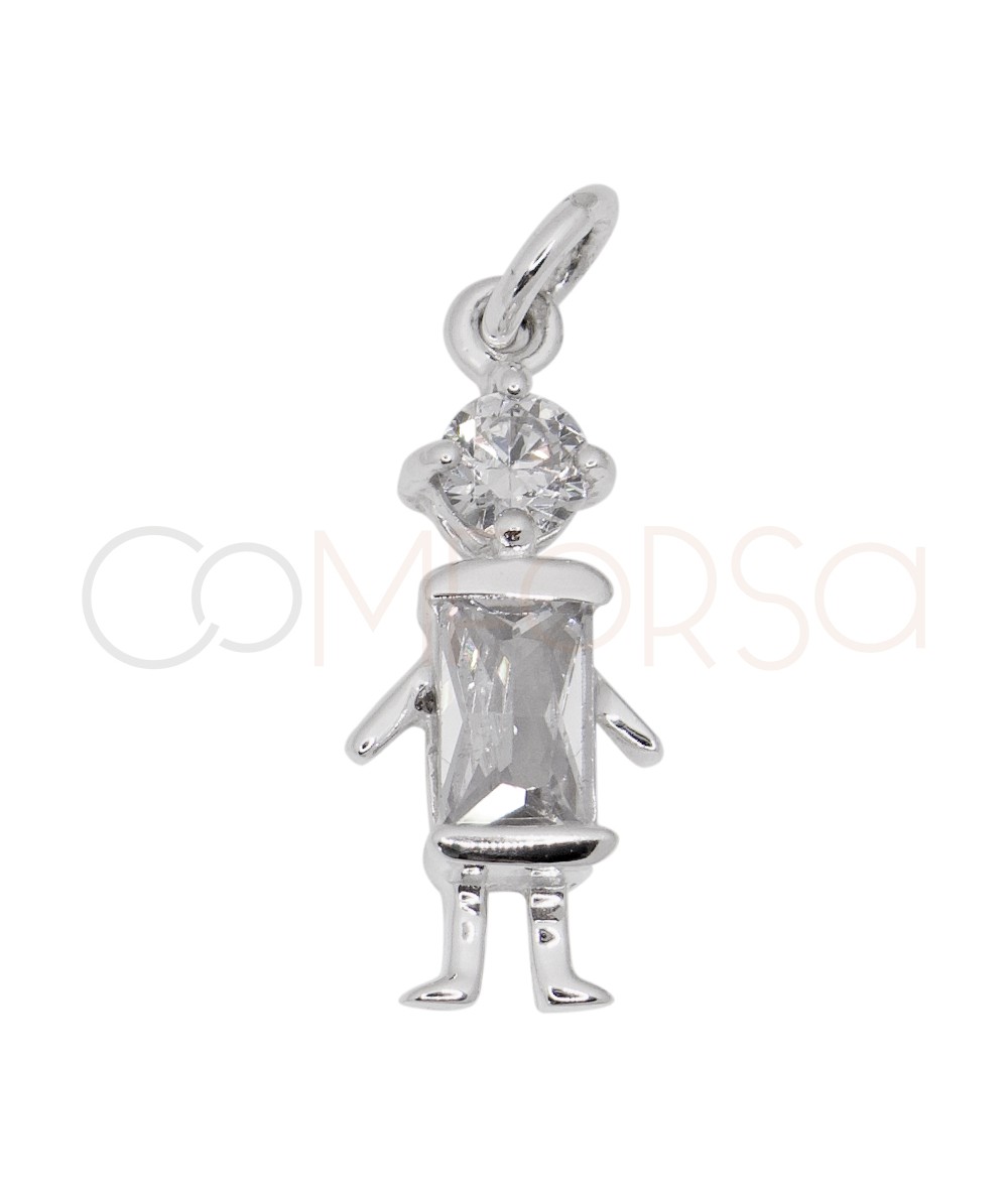 Colgante niño circonitas de plata