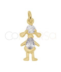 Colgante niña circonitas 7 x 15 mm Plata 925