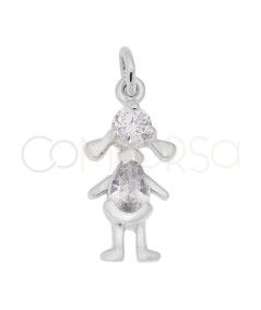 Gold-plated Sterling Silver 925 Girl zirconia pendant 7 x 15 mm