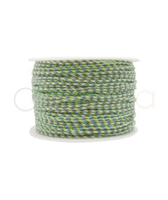 Braided Cotton Cord Greens 2 mm