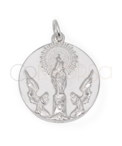 Sterling Silver 925 “Virgen del Pilar” scapular 18 mm