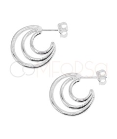 Pendientes de aro triple 20 mm Plata 925