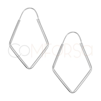 Pendientes aro triangular hilo de plata