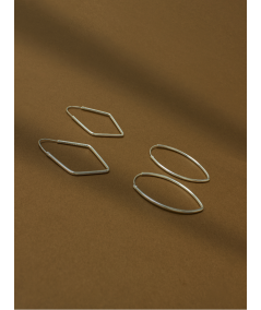 Pendientes aro almendra oval 24 x 36 mm Plata 925