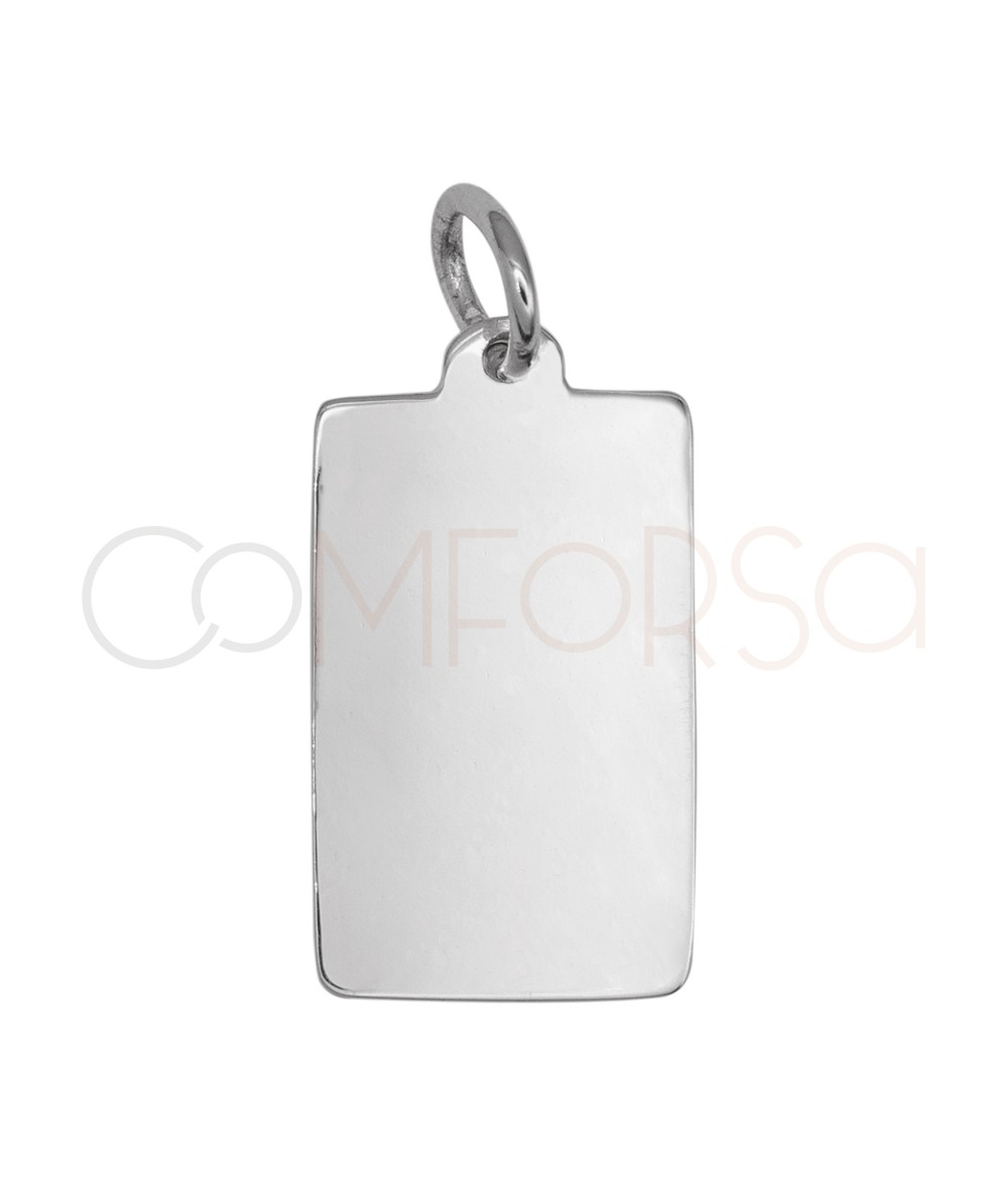Colgante etiqueta rectangular de plata 925