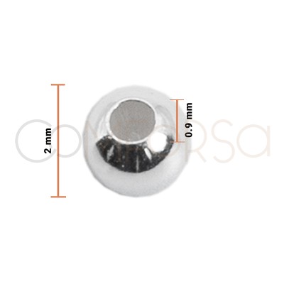 Bola lisa 2 mm (0.9 mm de interior) Plata 925