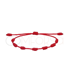 Pulsera hilo 7 nudos Roja