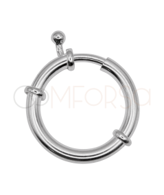 Maxi broche de argolla sin asa 22mm plata 925ml