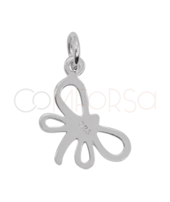 Sterling Silver 925 Cut-out dragonfly pendant 15 x 8.5 mm