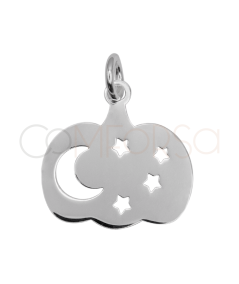 Sterling Silver 925 Cut-out pumpkin pendant 15 mm