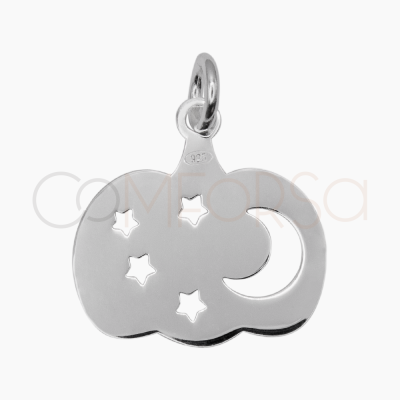 Sterling Silver 925 Cut-out pumpkin pendant 15 mm