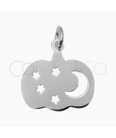 Sterling Silver 925 Cut-out pumpkin pendant 15 mm