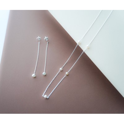 Collar mini perlas de plata de ley