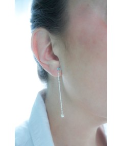 Pendiente cadena con perla plata 925