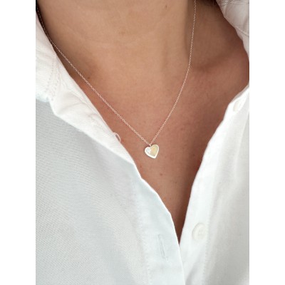 Collar corazón con circonita 45cm plata 925