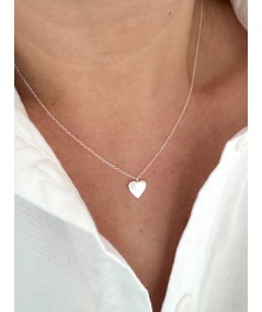 Grabación + Collar corazón con circonita 45cm plata 925