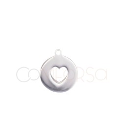 Grabación + Colgante chapa calada corazón 10mm plata925