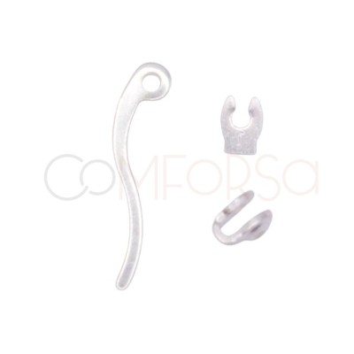 Sistema clip para aros de plata de ley