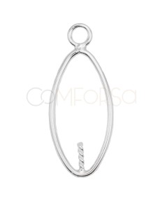 Oval pendant ring with peg 10x24mm