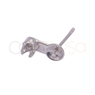 Cap with peg and claw 3x3.5mm 925