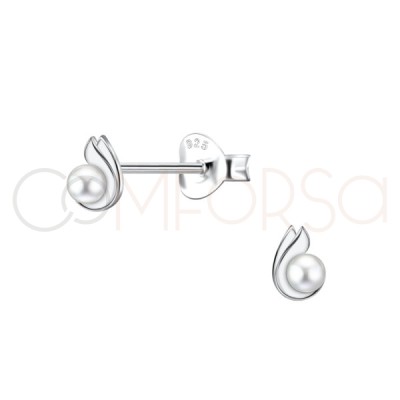 Pendientes de forma de lágrima con perla