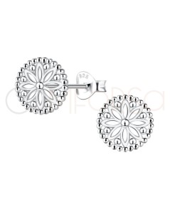 Pendientes redondos de flor con detalles