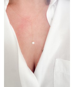 Floating pearl necklace 6 mm gold-plated silver