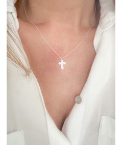 Collar de cruz de circonitas