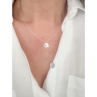 Sterling silver clover necklace 45cm