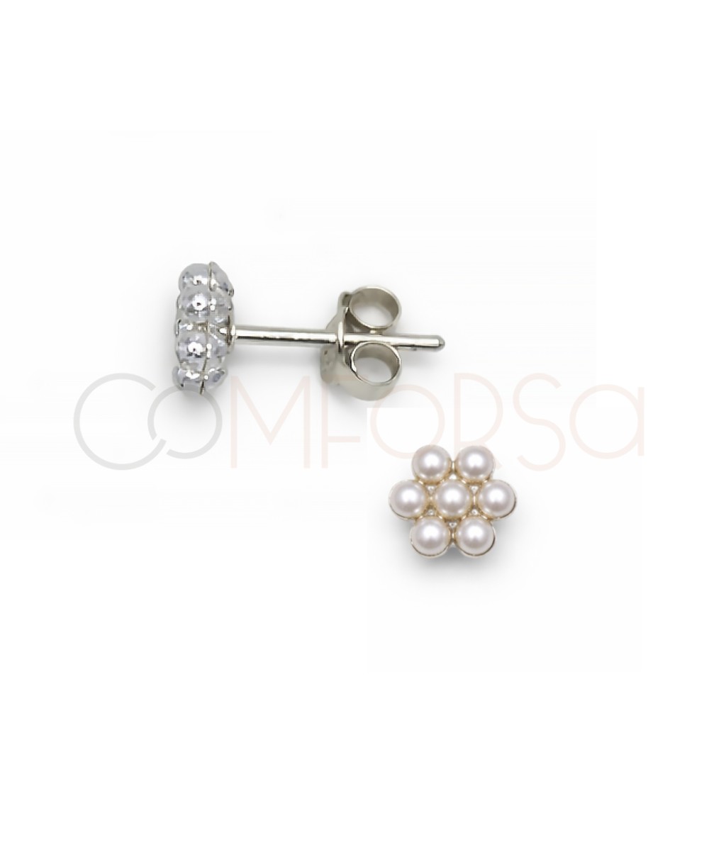 Pendientes flor de perlitas