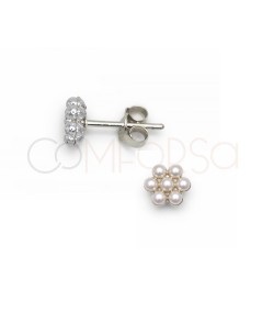 Aretes flor de perlitas