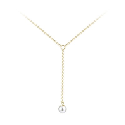 Collar con perla flotante de 6 mm Plata 925 ml