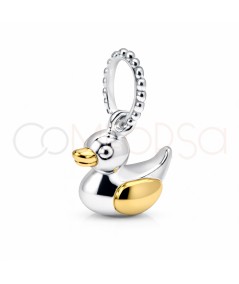 Colgante patito 10mm bicolor plata 925