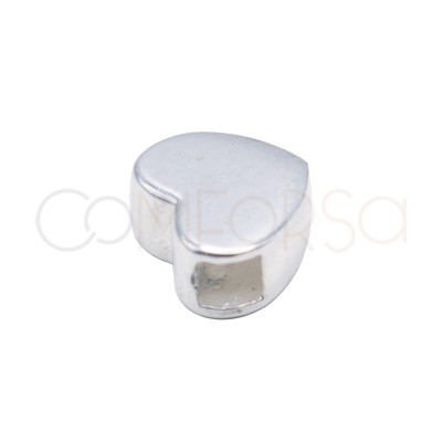 Silver 925 heart connector bead 8 x 7mm