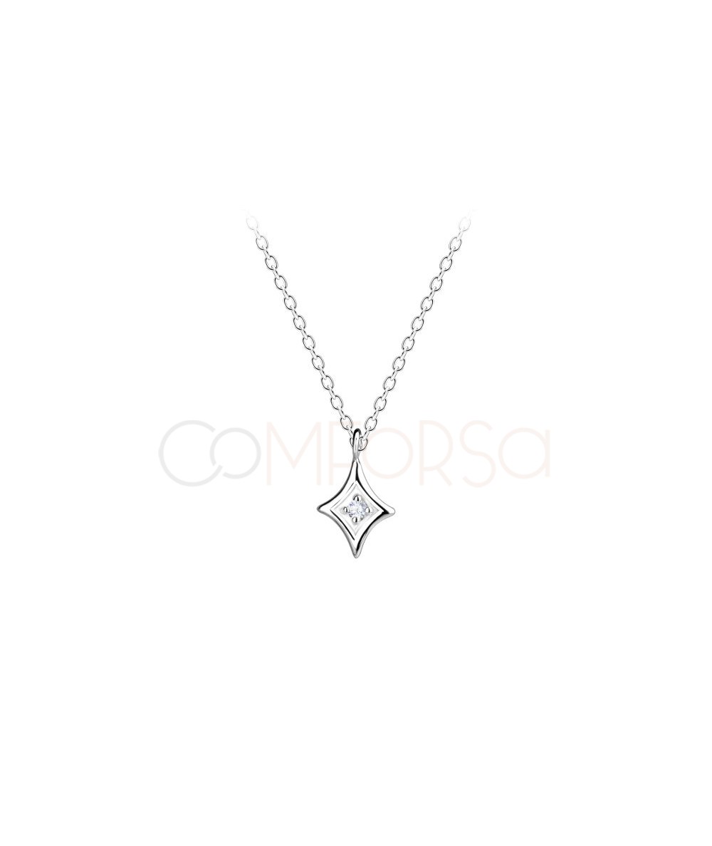 Collar solitario lucero con circonita
