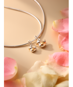 Colgante patito bicolor 6mm plata 925