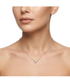 Collar punto de luz 45 cm plata 925