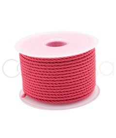 Salmon-colored braided elastic cord 3 mm