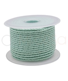 Goma elástica trenzada verde menta 3 mm