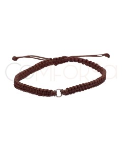 Brown macramé bracelet with a 5 mm ring