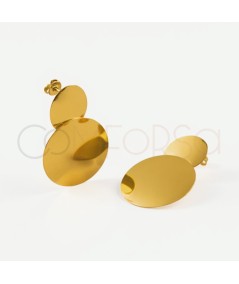 Golden Double Stud Earrings