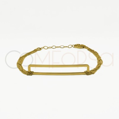 Pulsera Chain & Frame latón bañado en oro